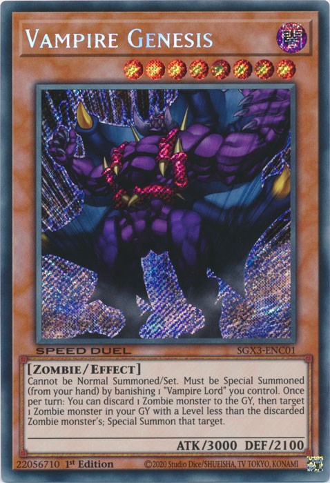 Vampire Genesis [SGX3-ENC01] Secret Rare | Fandemonia Ltd