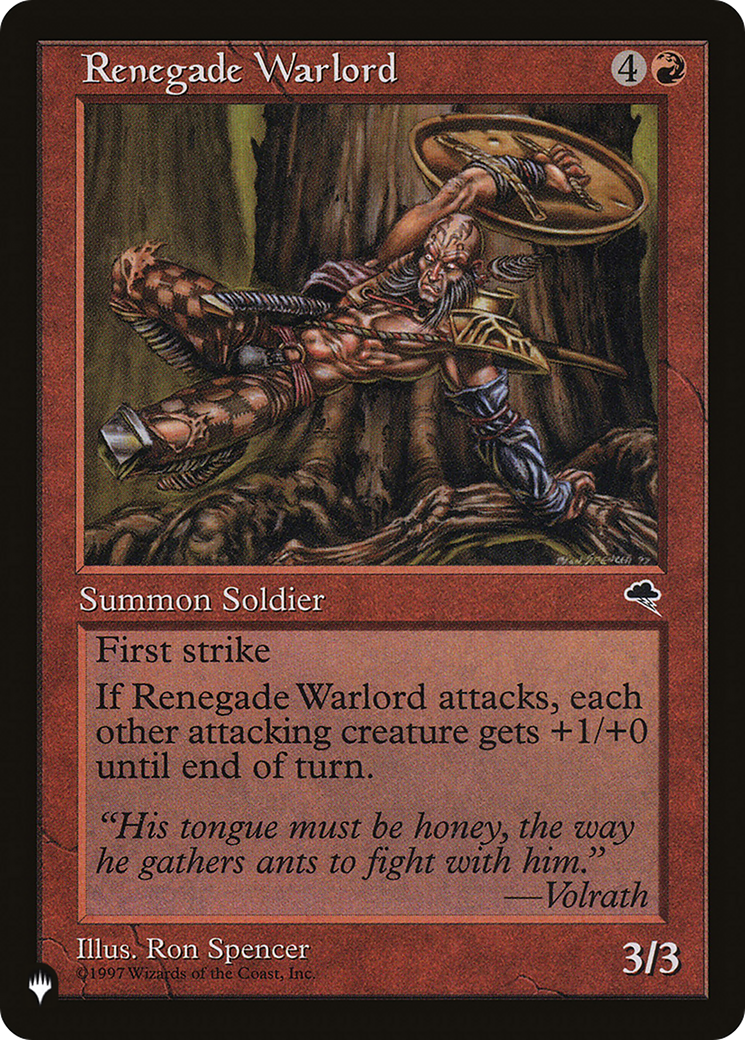 Renegade Warlord [The List Reprints] | Fandemonia Ltd