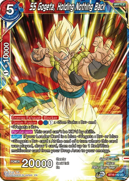 SS Gogeta, Holding Nothing Back (BT16-142) [Realm of the Gods] | Fandemonia Ltd