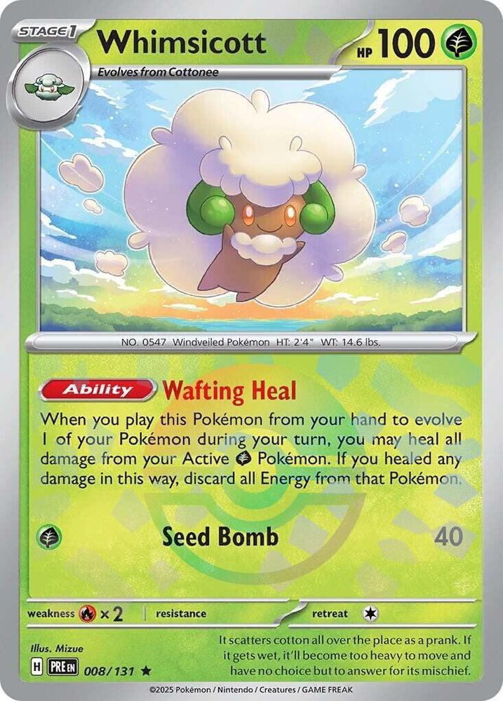 Whimsicott (008/131) (Poke Ball Pattern) [Scarlet & Violet: Prismatic Evolutions] | Fandemonia Ltd