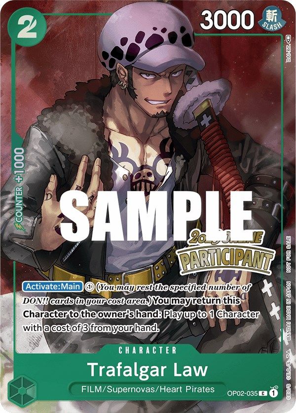 Trafalgar Law (Online Regional 2023) [Participant] [One Piece Promotion Cards] | Fandemonia Ltd