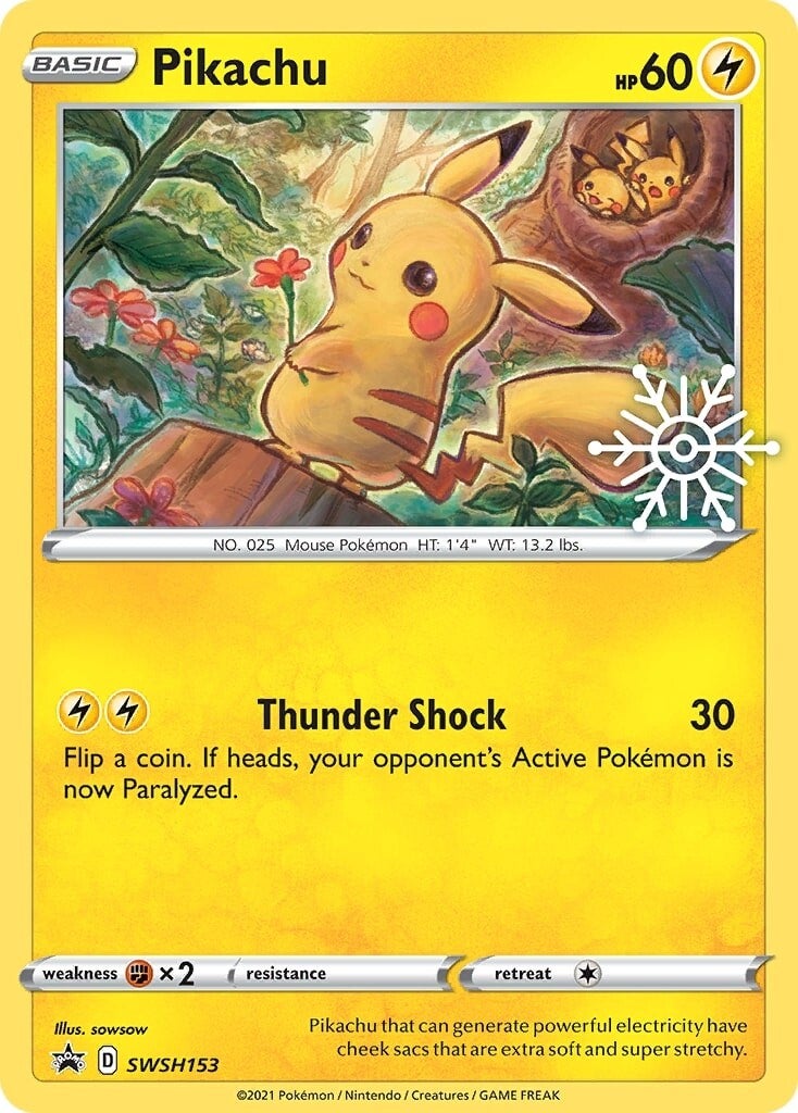 Pikachu (SWSH153) (Holiday Calendar) [Sword & Shield: Black Star Promos] | Fandemonia Ltd