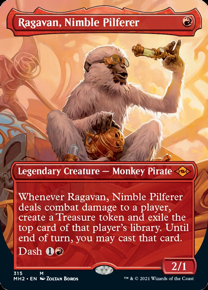 Ragavan, Nimble Pilferer (Borderless Alternate Art) [Modern Horizons 2] | Fandemonia Ltd