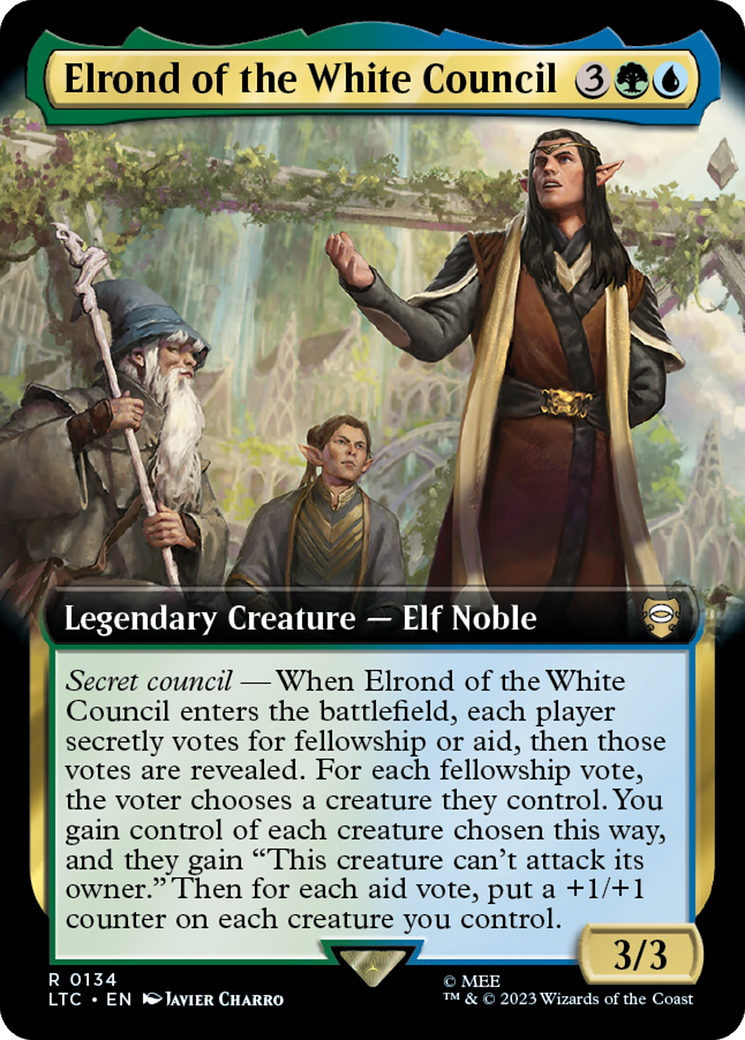 Elrond of the White Council (Extended Art) [The Lord of the Rings: Tales of Middle-Earth Commander] | Fandemonia Ltd