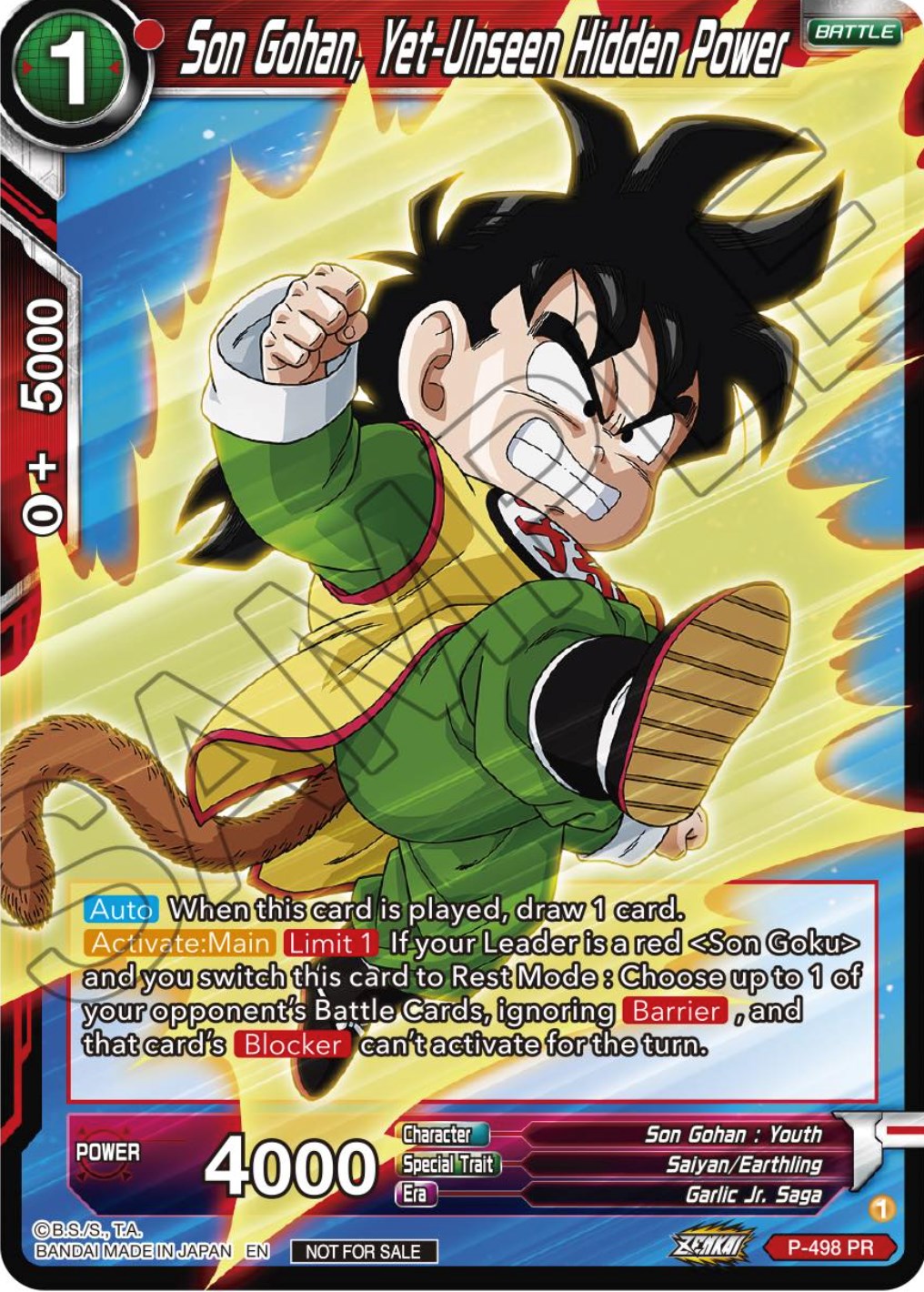 Son Gohan, Yet-Unseen Hidden Power (Zenkai Series Tournament Pack Vol.4) (P-498) [Tournament Promotion Cards] | Fandemonia Ltd