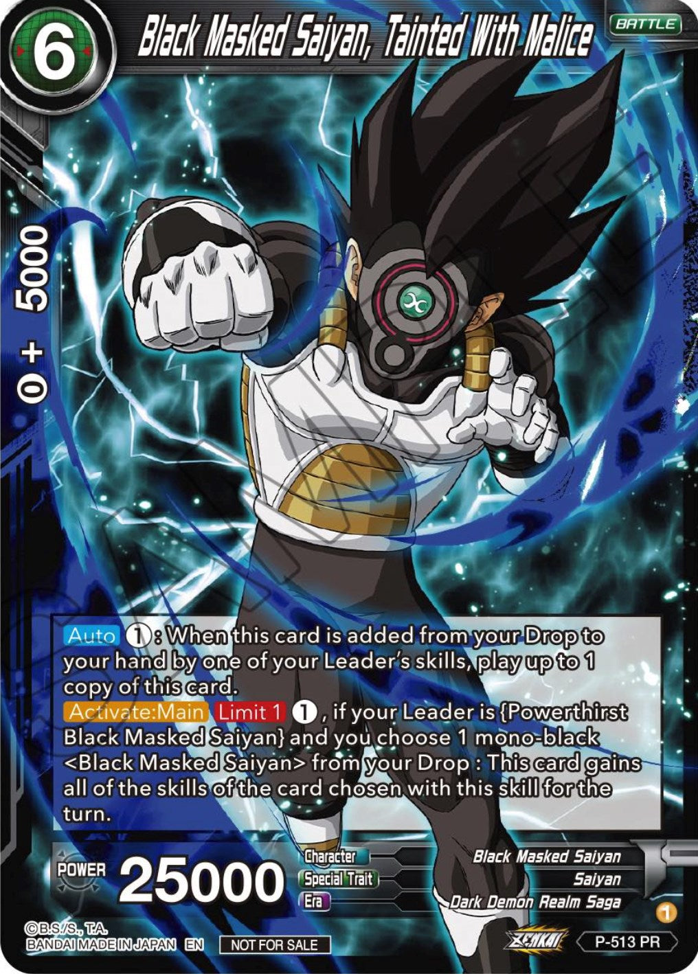 Black Masked Saiyan, Tainted With Malice (Zenkai Series Tournament Pack Vol.4) (P-513) [Tournament Promotion Cards] | Fandemonia Ltd