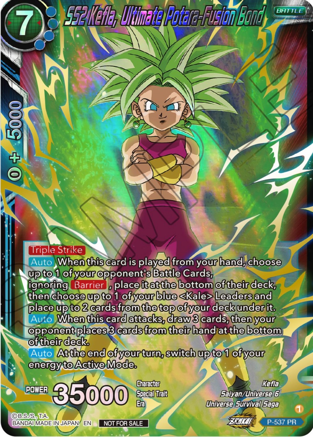 SS2 Kefla, Ultimate Potara-Fusion Bond (Championship Selection Pack 2023 Vol.2) (Gold-Stamped Shatterfoil) (P-537) [Tournament Promotion Cards] | Fandemonia Ltd