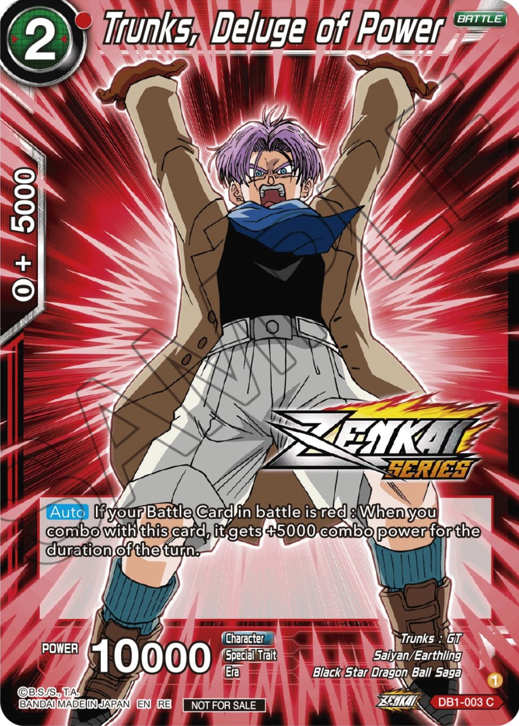 Trunks, Deluge of Power (Event Pack 12) (DB1-003) [Tournament Promotion Cards] | Fandemonia Ltd