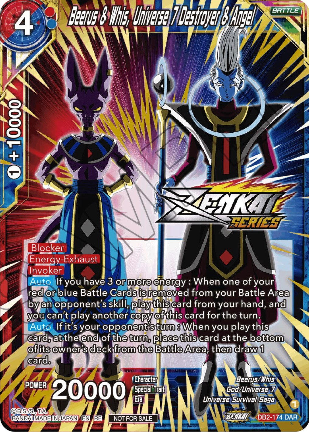 Beerus & Whis, Universe 7 Destroyer & Angel (Event Pack 12) (DB2-174) [Tournament Promotion Cards] | Fandemonia Ltd