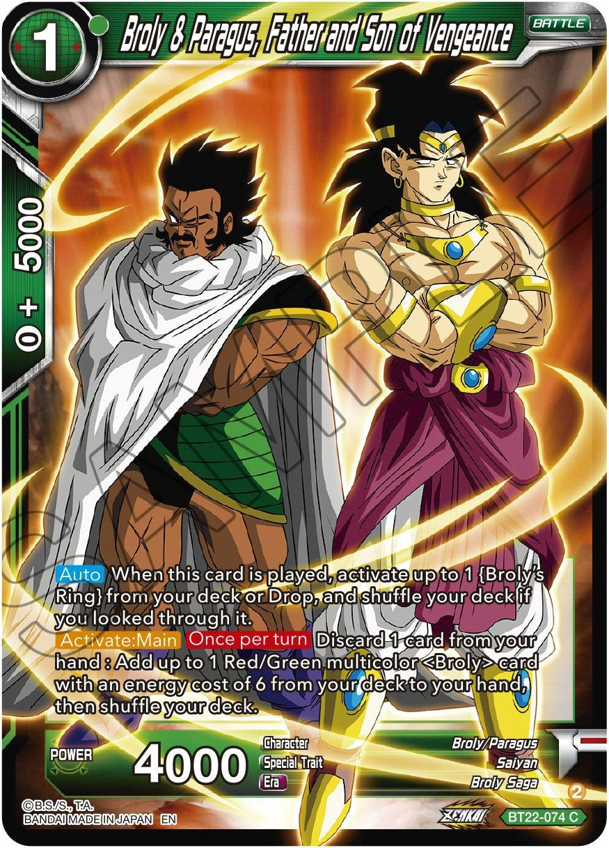 Broly & Paragus, Father and Son of Vengeance (BT22-074) [Critical Blow] | Fandemonia Ltd