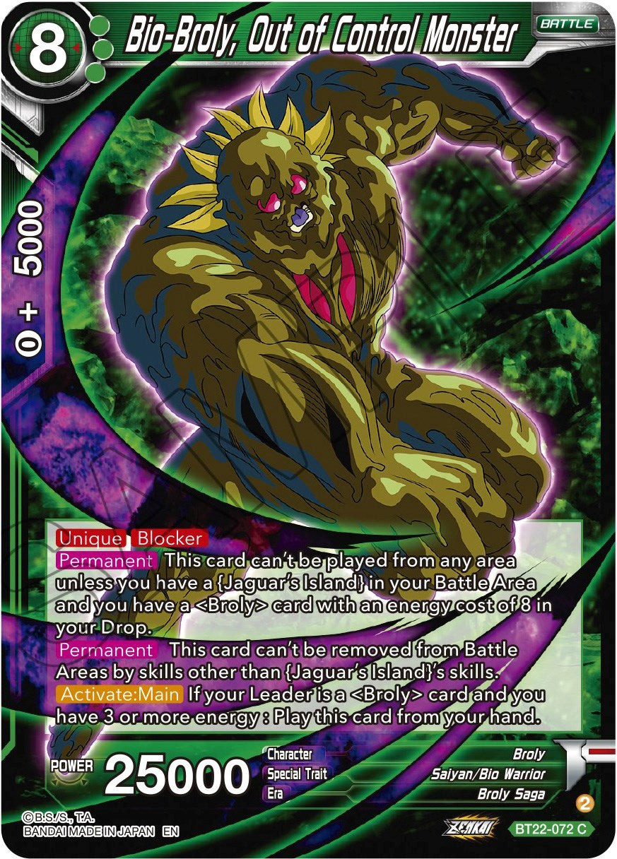 Bio-Broly, Out of Control Monster (BT22-072) [Critical Blow] | Fandemonia Ltd