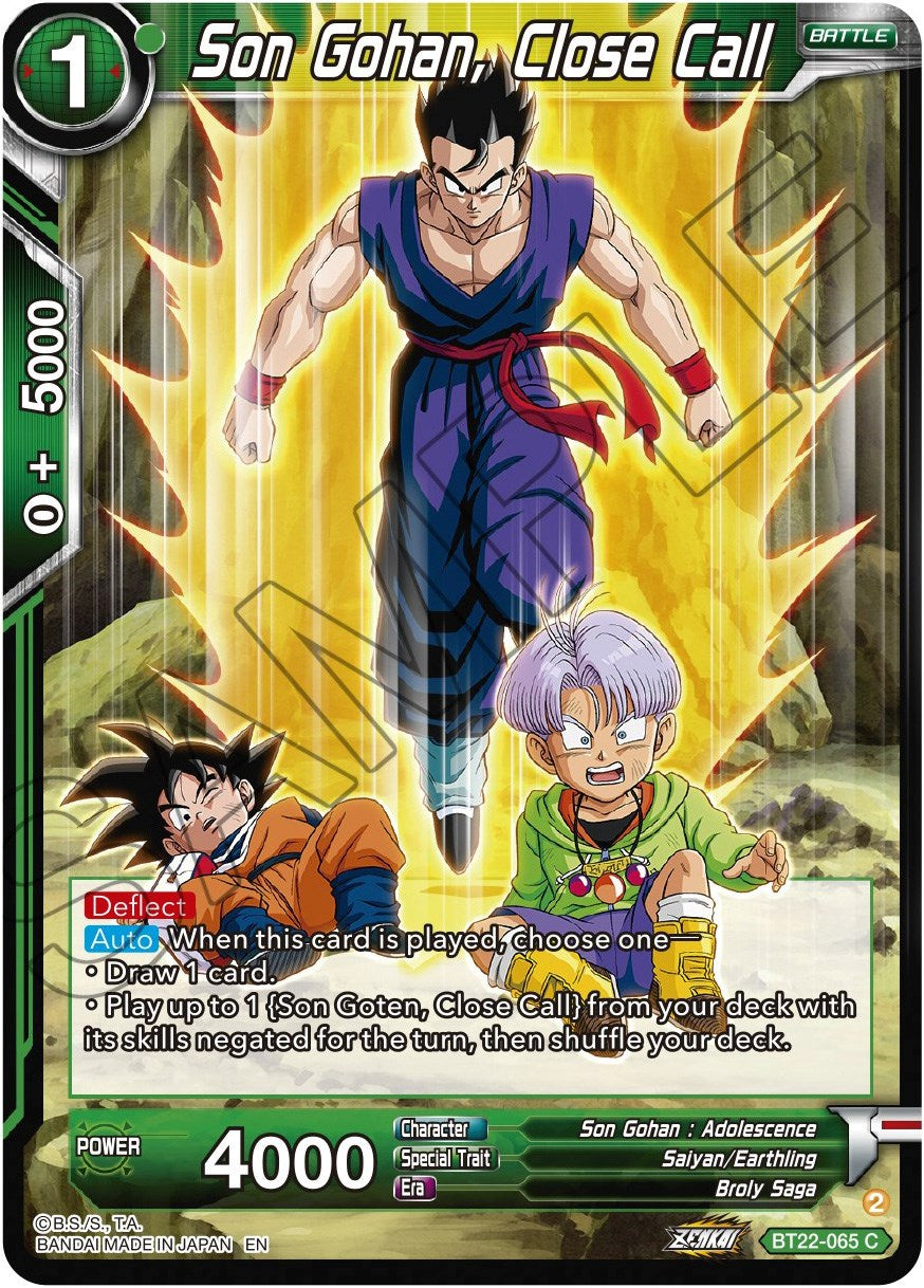 Son Gohan, Close Call (BT22-065) [Critical Blow] | Fandemonia Ltd