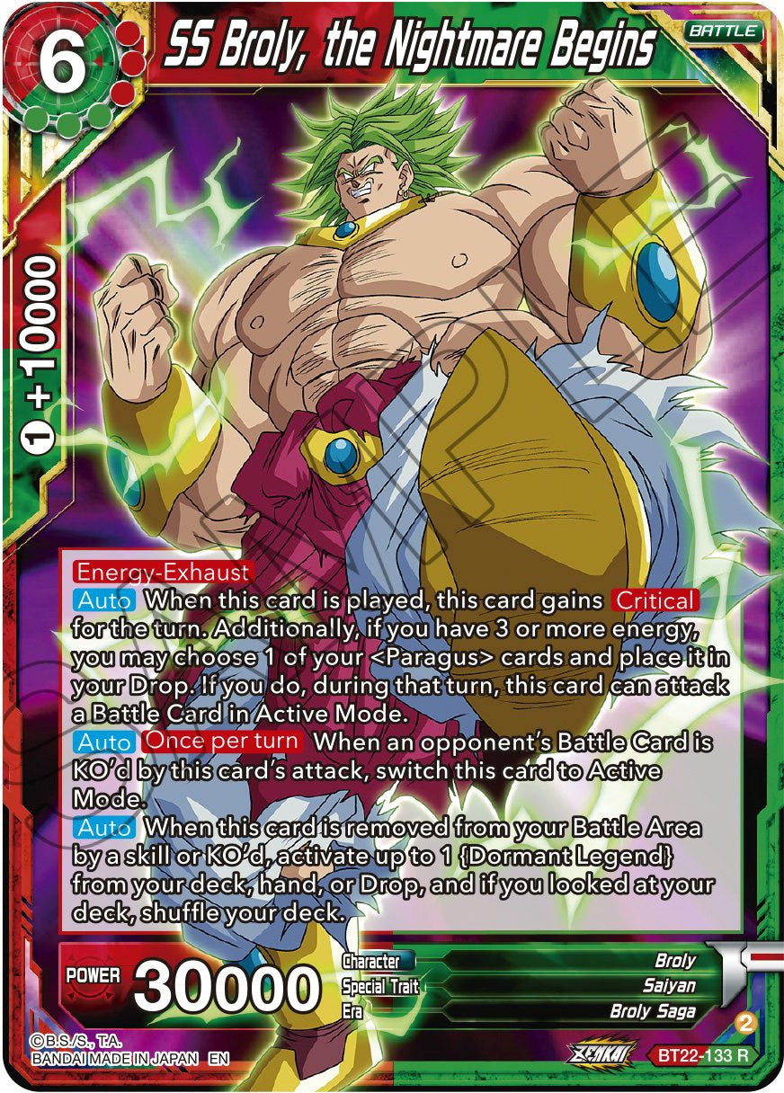 SS Broly, the Nightmare Begins (BT22-133) [Critical Blow] | Fandemonia Ltd