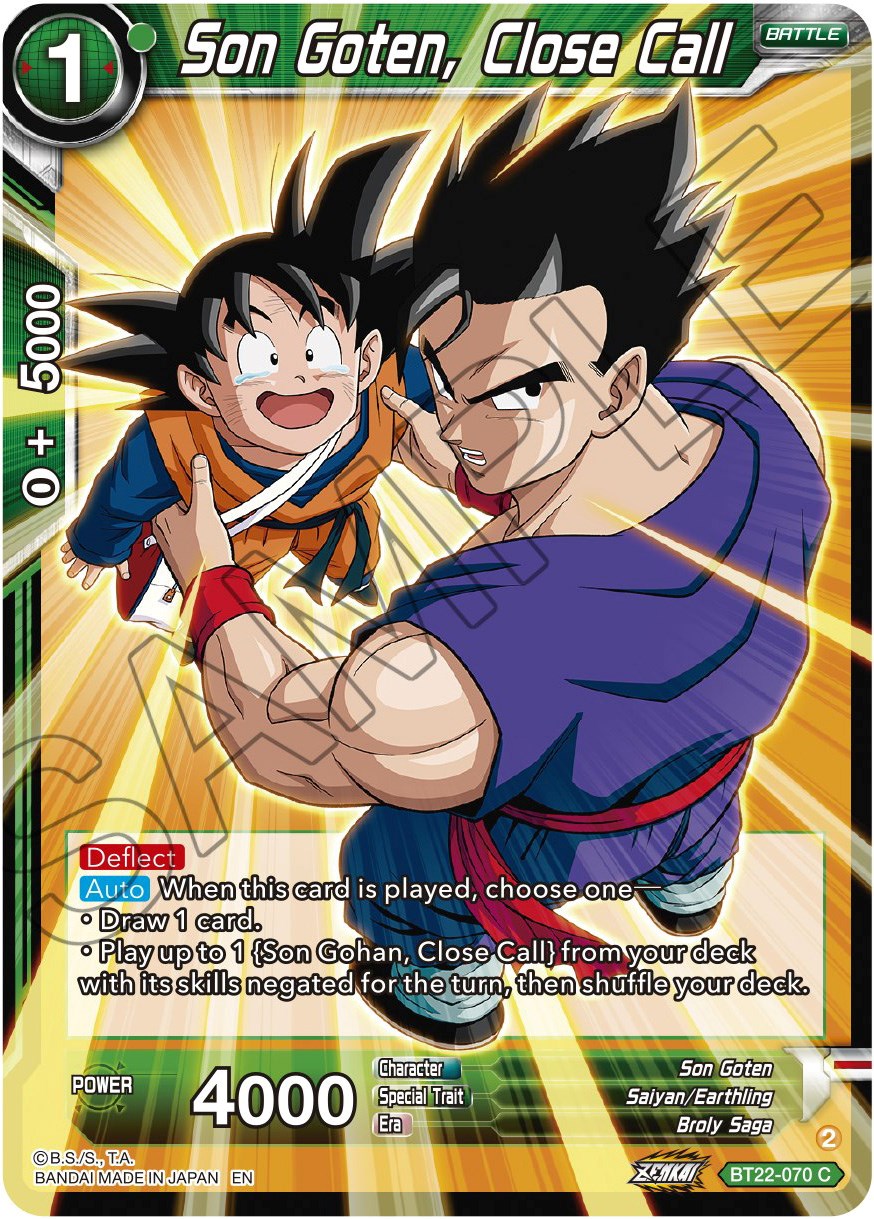 Son Goten, Close Call (BT22-070) [Critical Blow] | Fandemonia Ltd