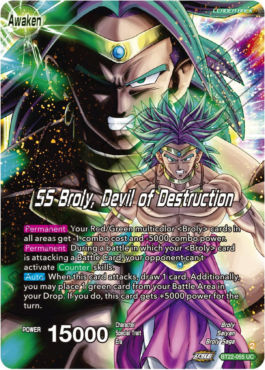 Broly & Paragus // SS Broly, Devil of Destruction (BT22-055) [Critical Blow] | Fandemonia Ltd