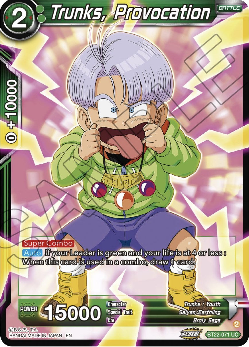 Trunks, Provocation (BT22-071) [Critical Blow] | Fandemonia Ltd