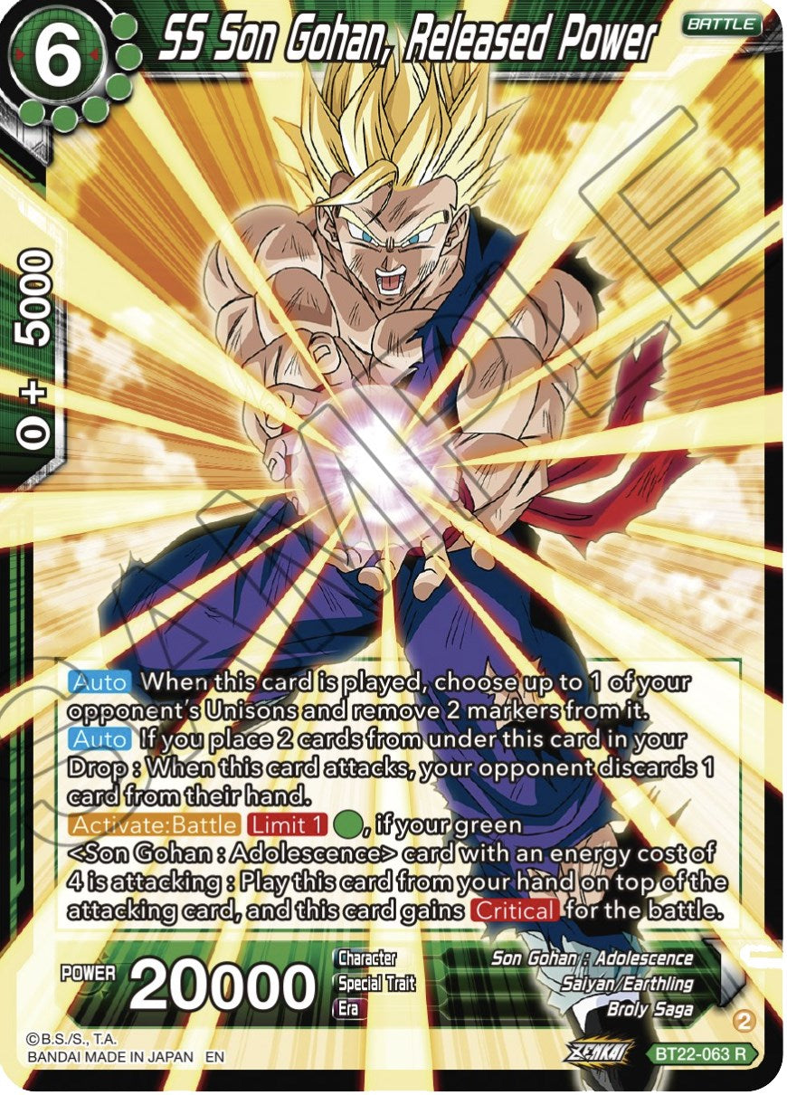 SS Son Gohan, Released Power (BT22-063) [Critical Blow] | Fandemonia Ltd