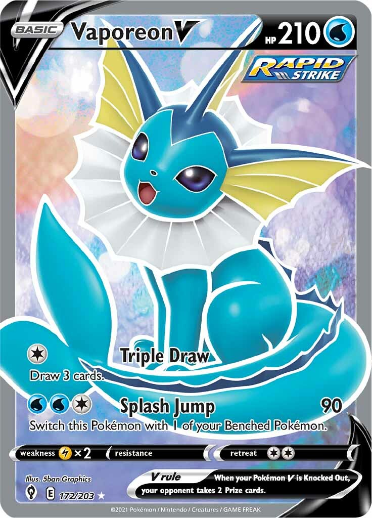 Vaporeon V (172/203) [Sword & Shield: Evolving Skies] | Fandemonia Ltd