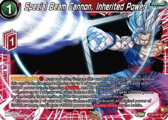 Special Beam Cannon, Inherited Power (BT22-007) [Critical Blow] | Fandemonia Ltd