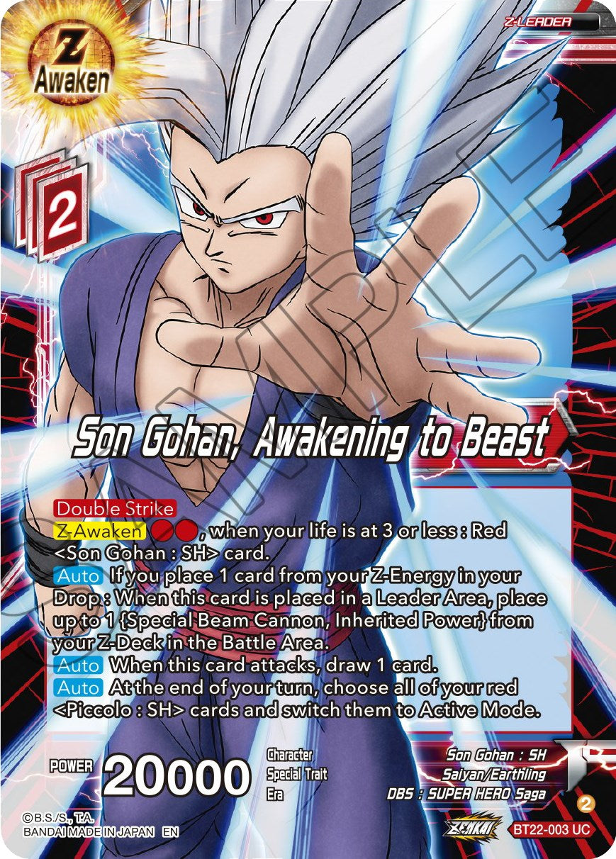 Son Gohan, Awakening to Beast (BT22-003) [Critical Blow] | Fandemonia Ltd