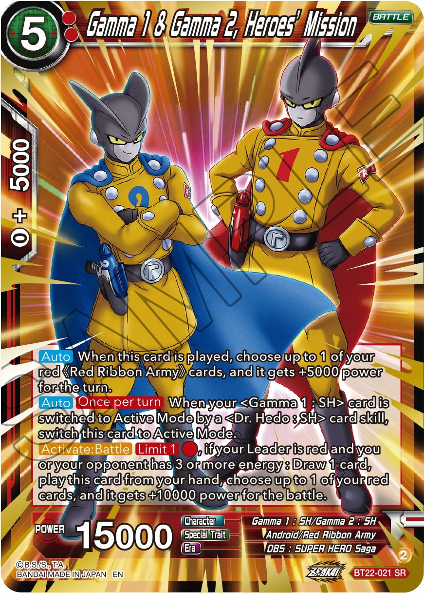 Gamma 1 & Gamma 2, Heroes' Mission (BT22-021) [Critical Blow] | Fandemonia Ltd