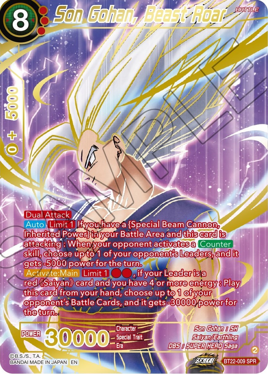 Son Gohan, Beast Roar (SPR) (BT22-009) [Critical Blow] | Fandemonia Ltd