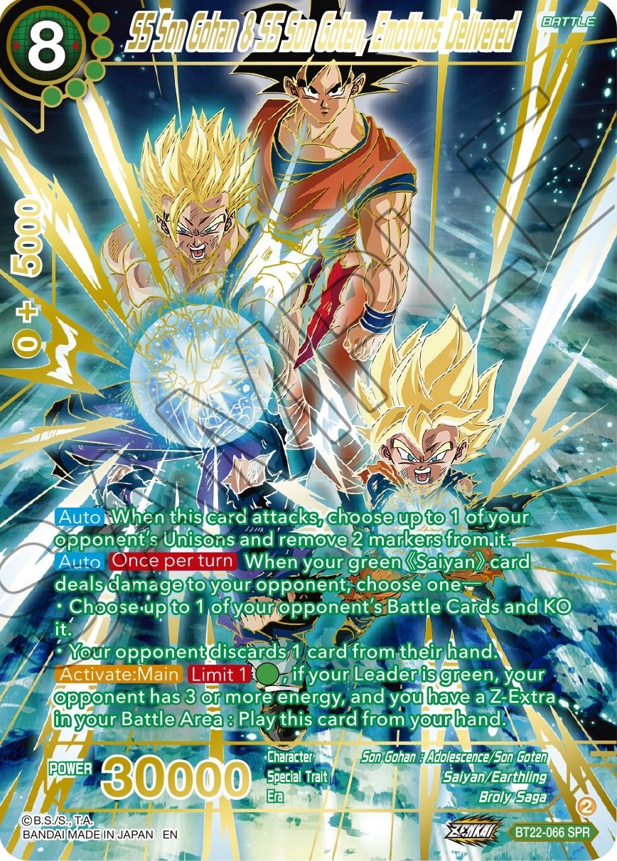 SS Son Gohan & SS Son Goten, Emotions Delivered (SPR) (BT22-066) [Critical Blow] | Fandemonia Ltd