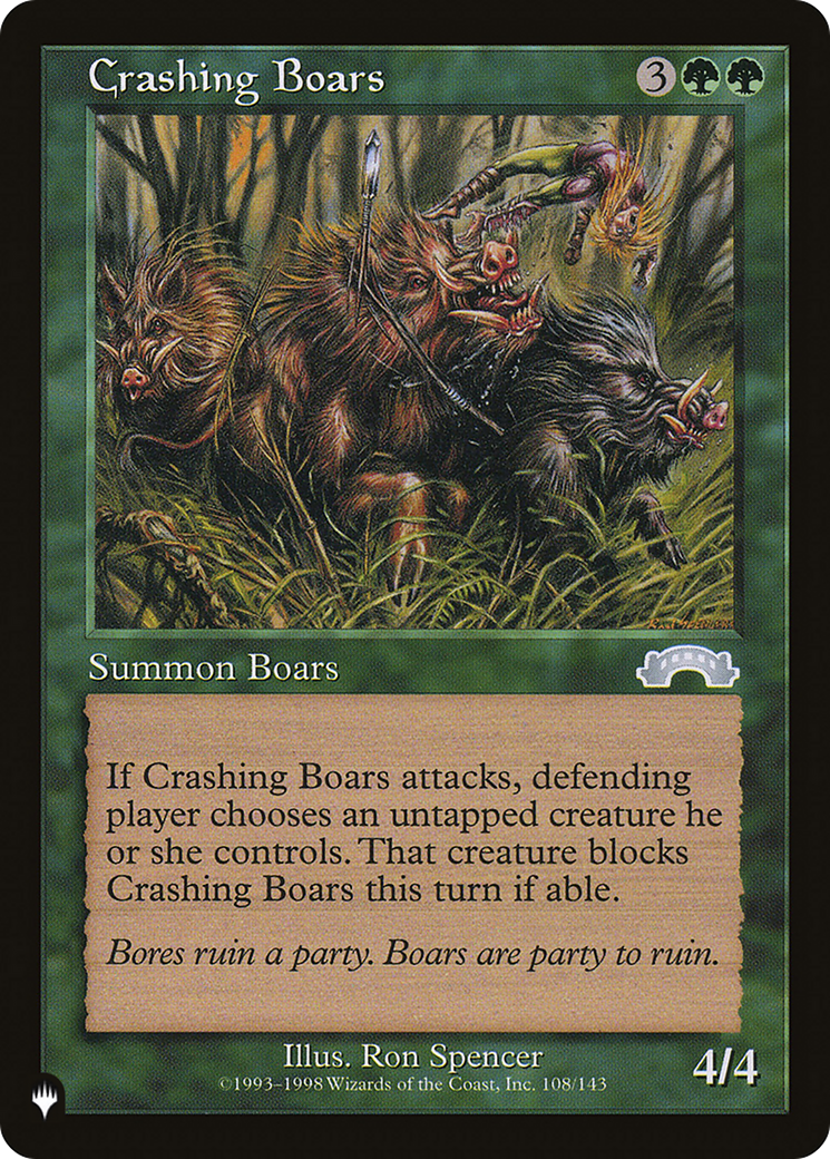 Crashing Boars [The List Reprints] | Fandemonia Ltd