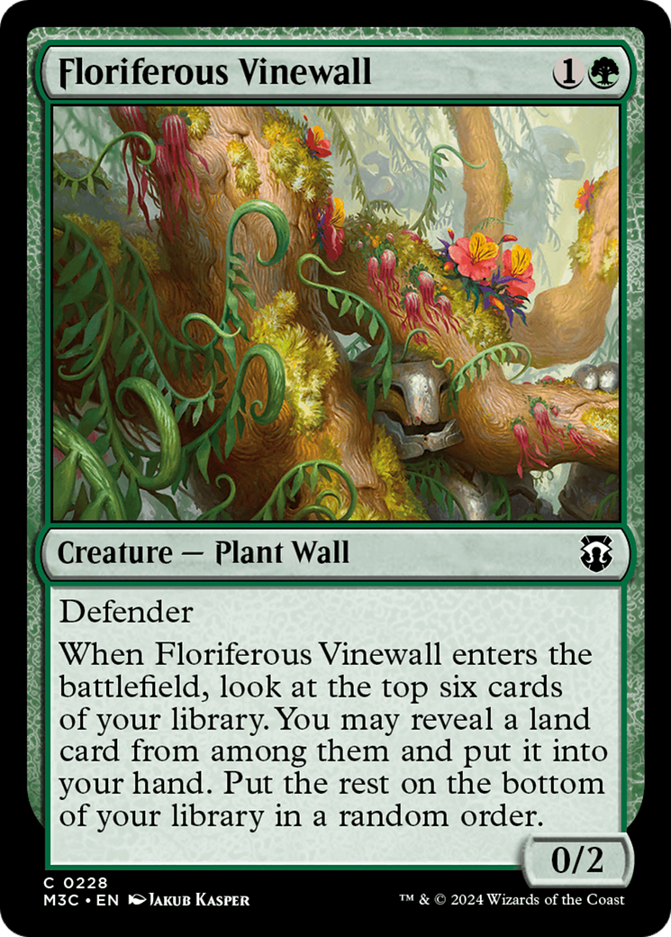 Floriferous Vinewall (Ripple Foil) [Modern Horizons 3 Commander] | Fandemonia Ltd