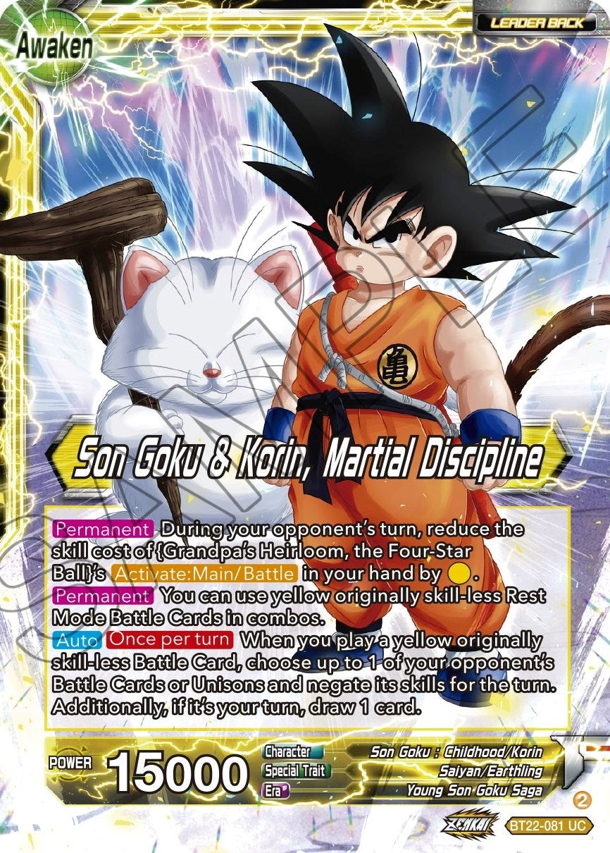 Son Goku // Son Goku & Korin, Martial Discipline (BT22-081) [Critical Blow] | Fandemonia Ltd