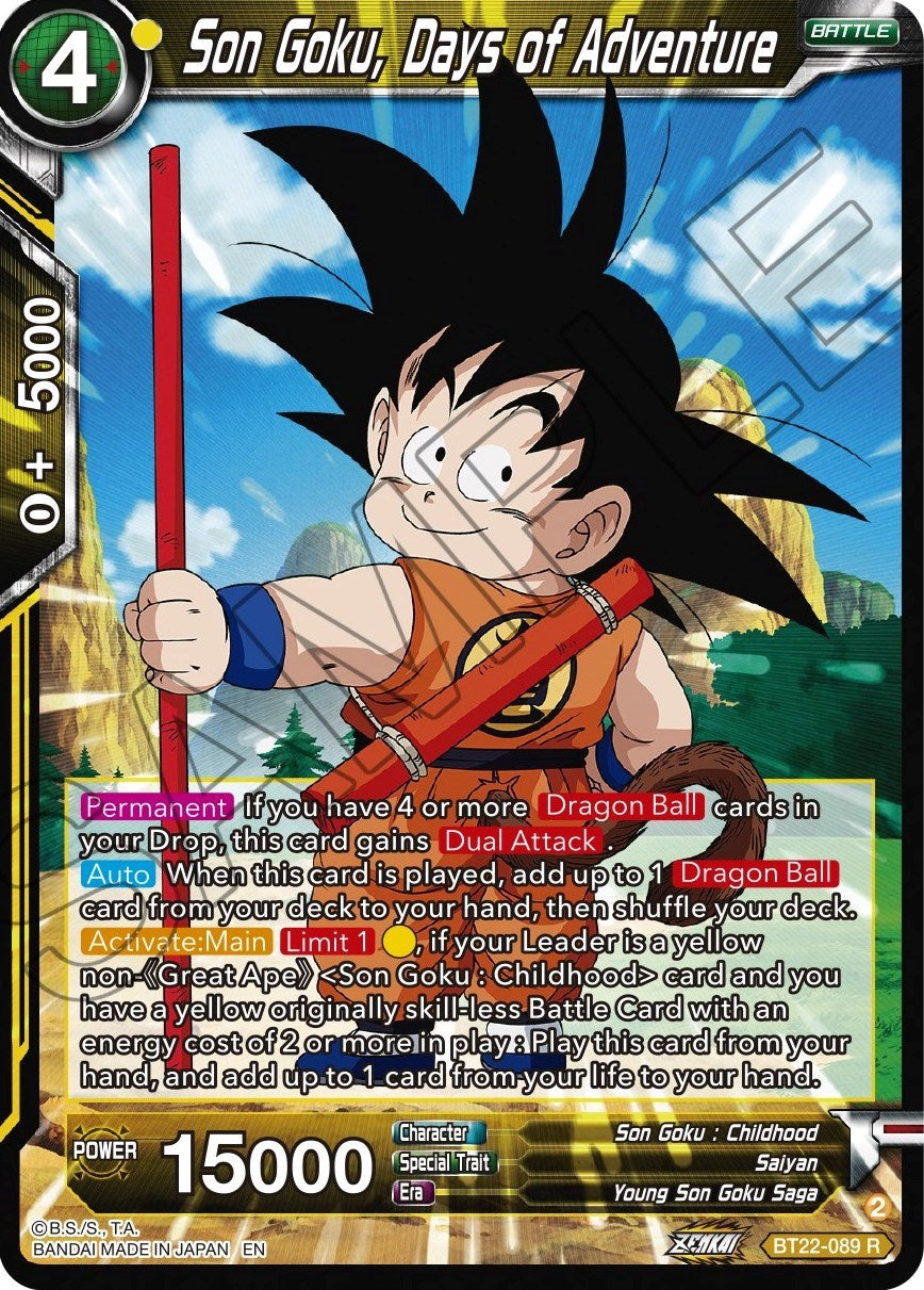 Son Goku, Days of Adventure (BT22-089) [Critical Blow] | Fandemonia Ltd