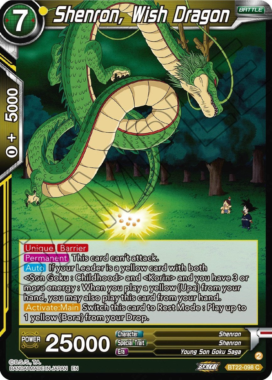 Shenron, Wish Dragon (BT22-098) [Critical Blow] | Fandemonia Ltd