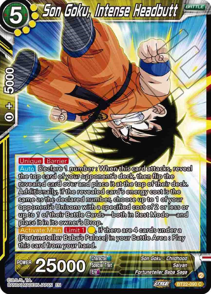 Son Goku, Intense Headbutt (BT22-090) [Critical Blow] | Fandemonia Ltd