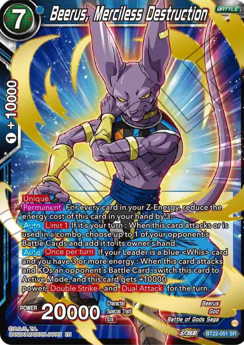 Beerus, Merciless Destruction (BT22-051) [Critical Blow] | Fandemonia Ltd