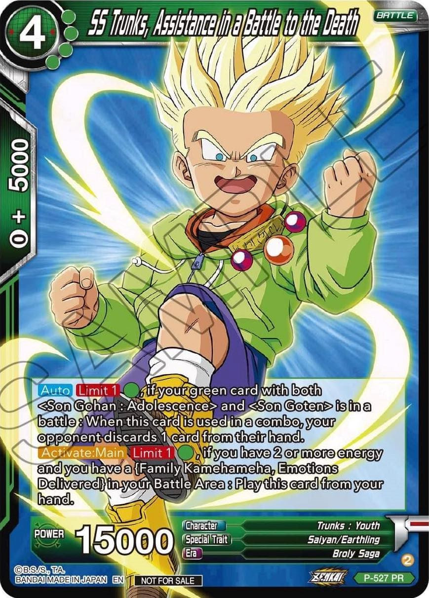 SS Trunks, Assistance in a Battle to the Death (Zenkai Series Tournament Pack Vol.5) (P-527) [Tournament Promotion Cards] | Fandemonia Ltd