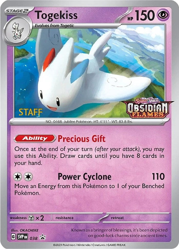 Togekiss (038) (Stamped) (Staff) [Scarlet & Violet: Black Star Promos] | Fandemonia Ltd