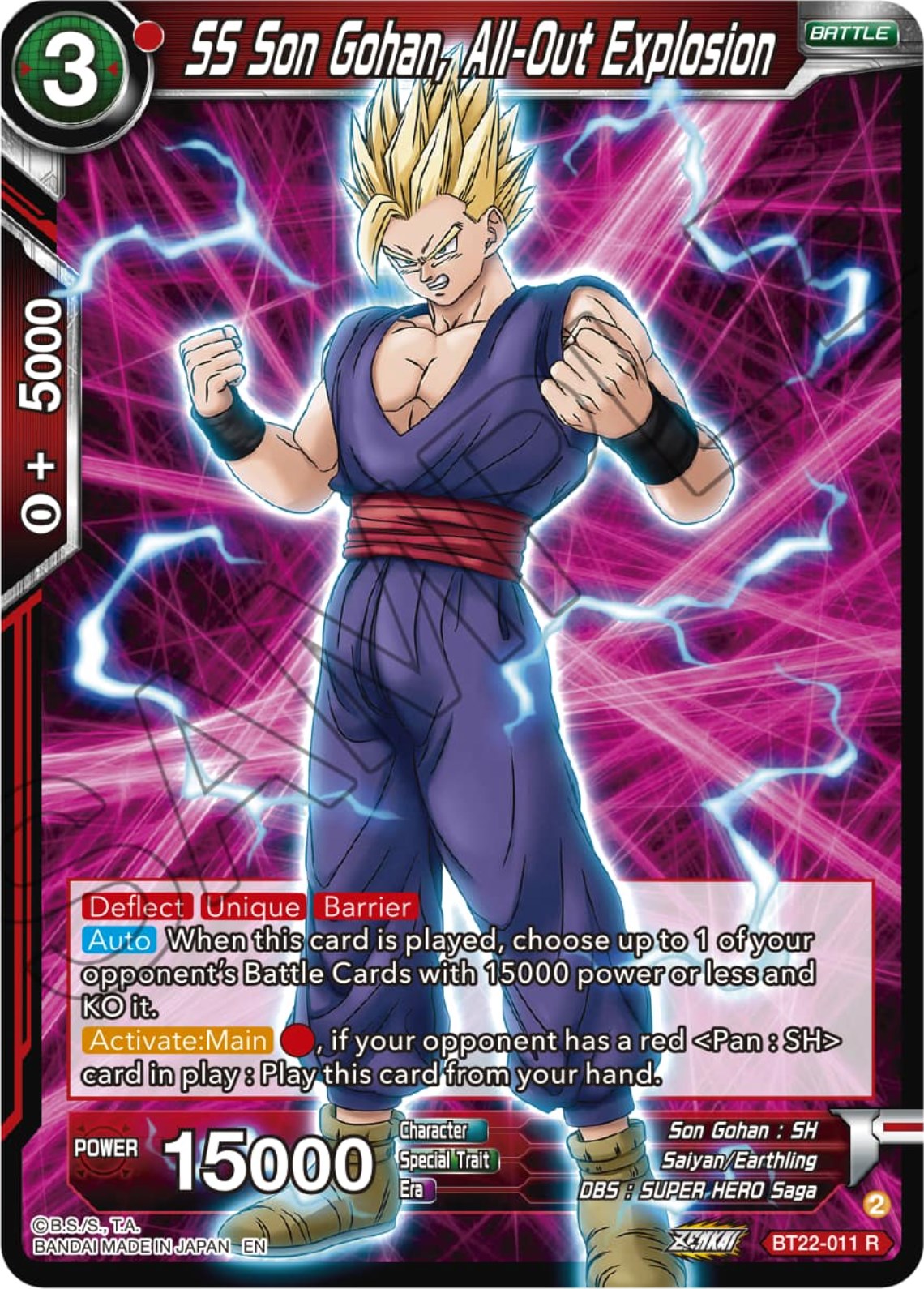 SS Son Gohan, All-Out Explosion (BT22-011) [Critical Blow] | Fandemonia Ltd