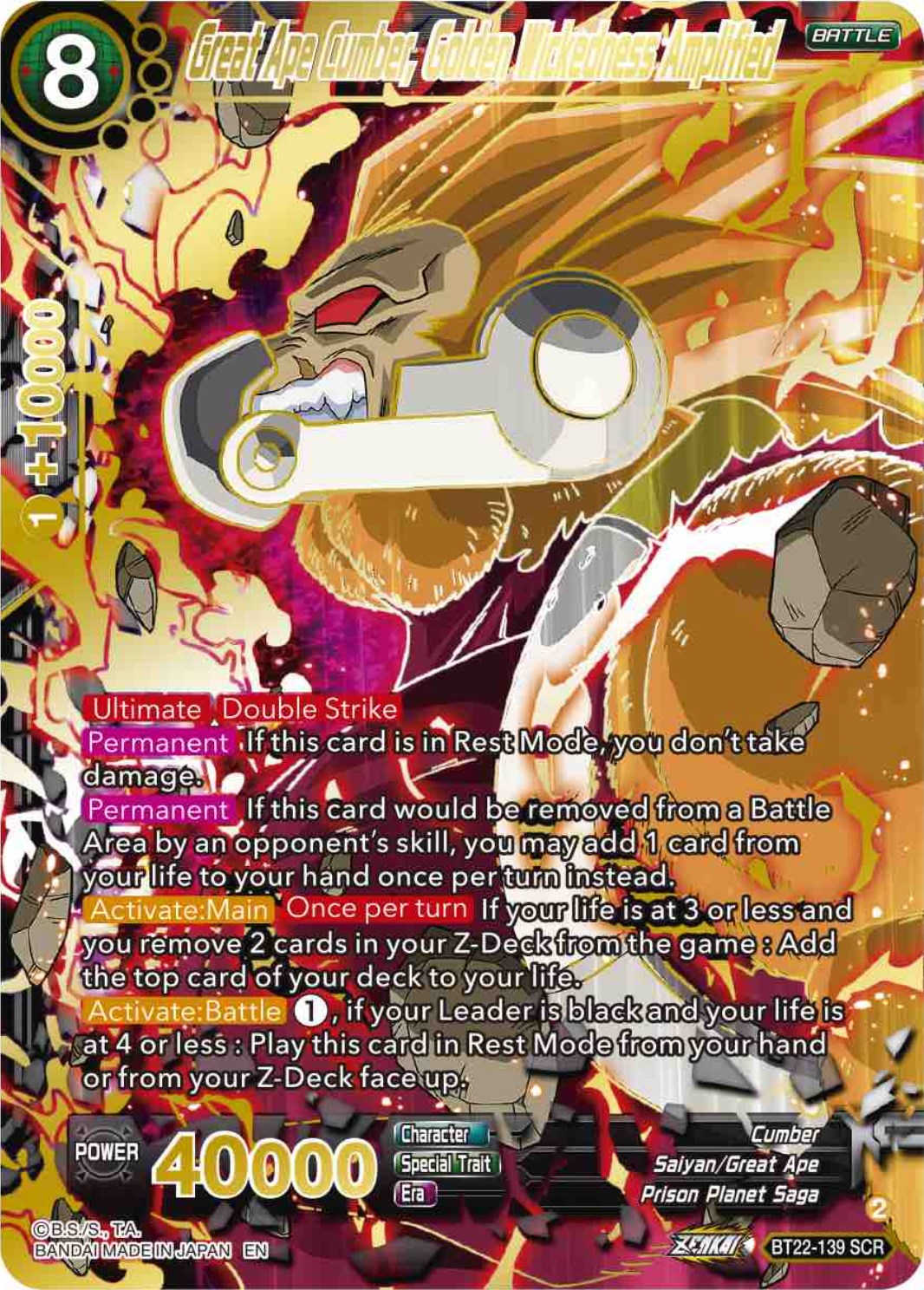 Great Ape Cumber, Golden Wickedness Amplified (BT22-139) [Critical Blow] | Fandemonia Ltd