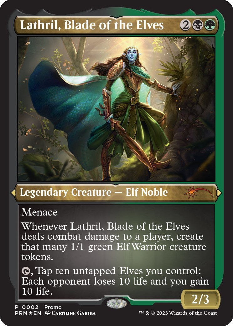 Lathril, Blade of the Elves (Foil Etched) [Media Promos] | Fandemonia Ltd