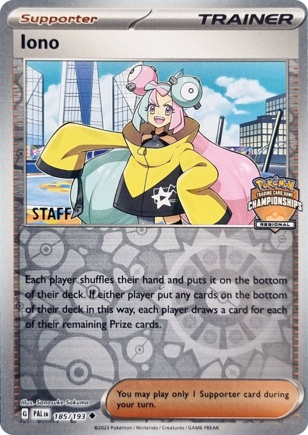 Iono (185/193) (Regional Championships Promo Staff) [League & Championship Cards] | Fandemonia Ltd