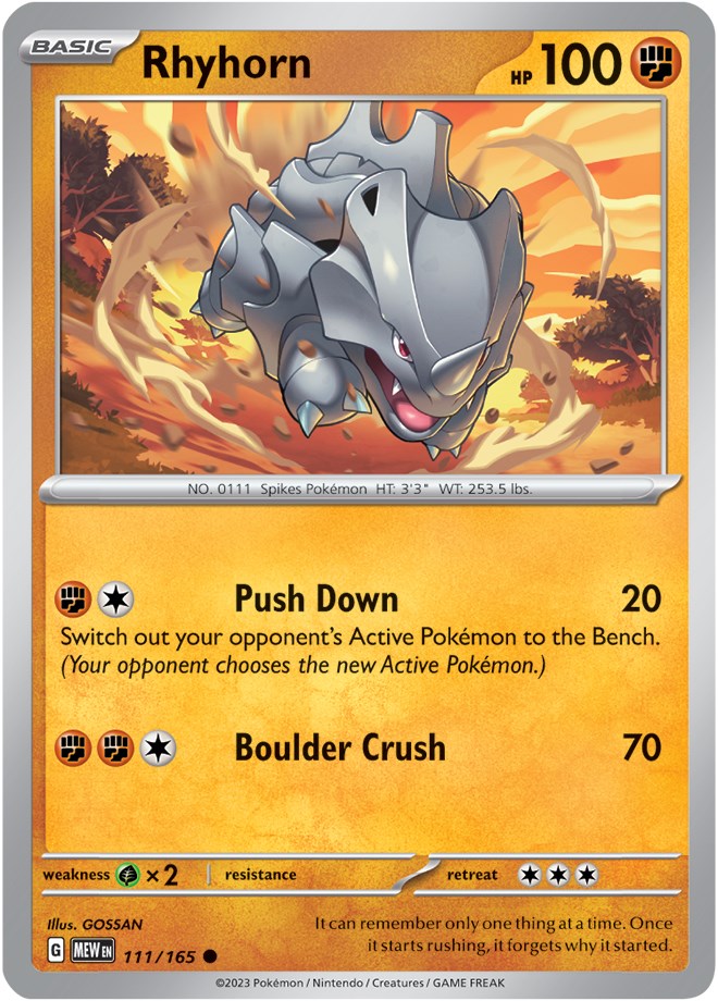 Rhyhorn (111/165) [Scarlet & Violet 151] | Fandemonia Ltd