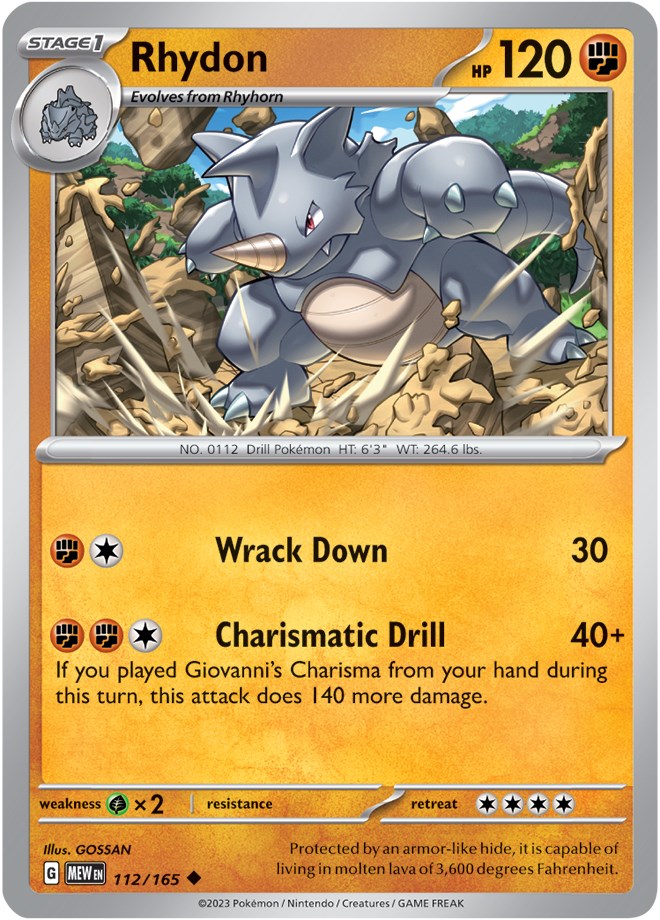 Rhydon (112/165) [Scarlet & Violet 151] | Fandemonia Ltd