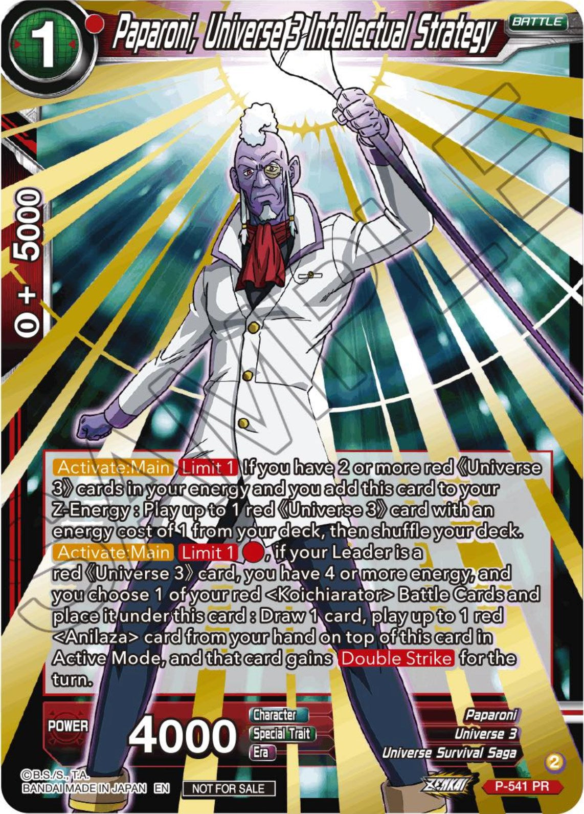 Paparoni, Universe 3 Intellectual Strategy (Championship Selection Pack 2023 Vol.3) (P-541) [Tournament Promotion Cards] | Fandemonia Ltd