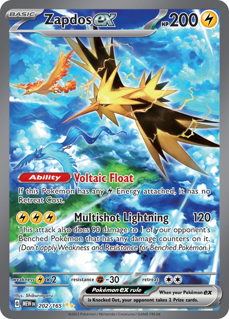 Zapdos ex (202/165) [Scarlet & Violet: 151] | Fandemonia Ltd