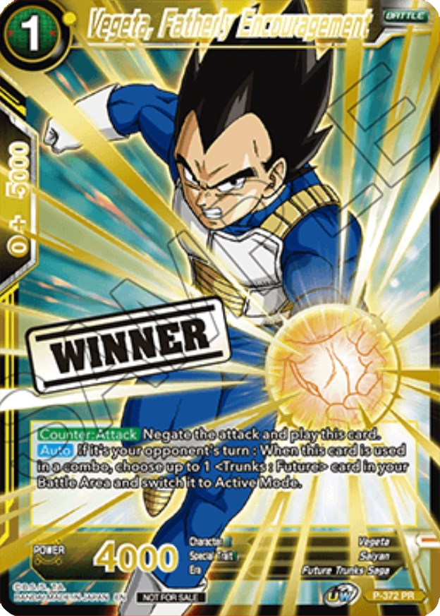 Vegeta, Fatherly Encouragement (Store Championship Winner Card 2023) (P-372) [Tournament Promotion Cards] | Fandemonia Ltd