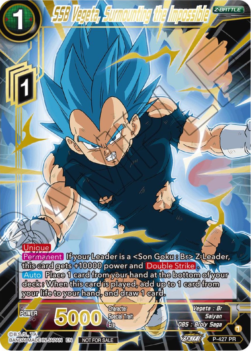 SSB Vegeta, Surmounting the Impossible (Alt. Art Card Set 2023 Vol. 3) (P-427) [Tournament Promotion Cards] | Fandemonia Ltd