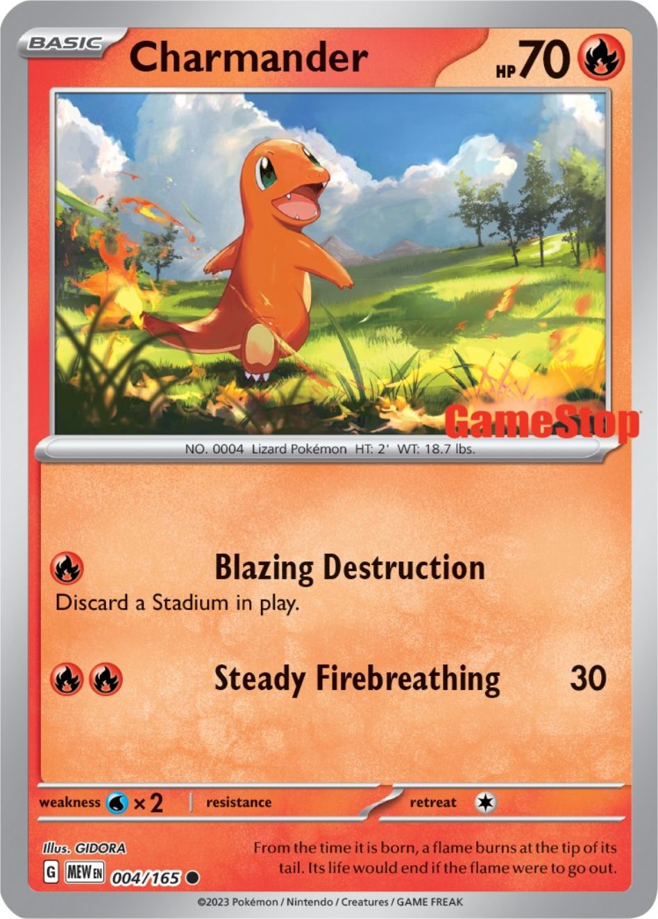 Charmander (004/165) (GameStop Exclusive) [Scarlet & Violet: 151] | Fandemonia Ltd