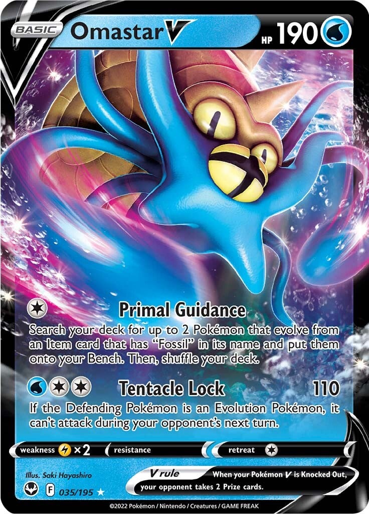 Omastar V (035/195) [Sword & Shield: Silver Tempest] | Fandemonia Ltd