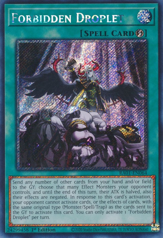 Forbidden Droplet [RA01-EN064] Platinum Secret Rare | Fandemonia Ltd