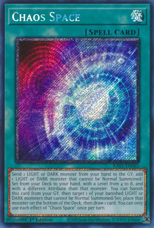 Chaos Space [RA01-EN065] Platinum Secret Rare | Fandemonia Ltd